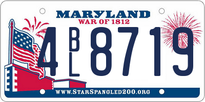 MD license plate 4BL8719