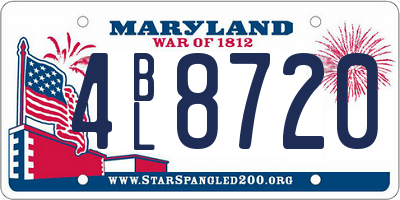 MD license plate 4BL8720