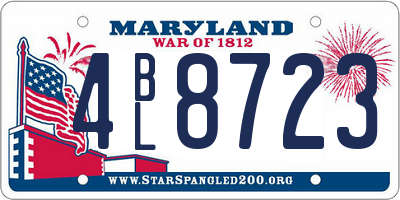 MD license plate 4BL8723