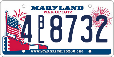 MD license plate 4BL8732