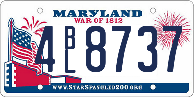 MD license plate 4BL8737