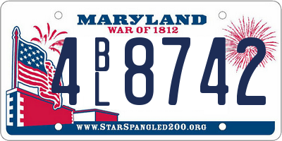 MD license plate 4BL8742