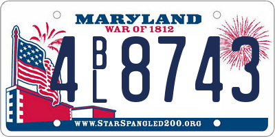 MD license plate 4BL8743