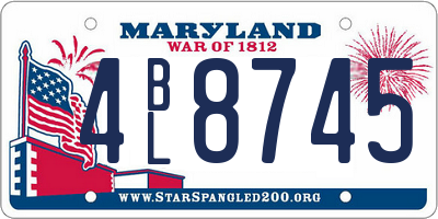 MD license plate 4BL8745