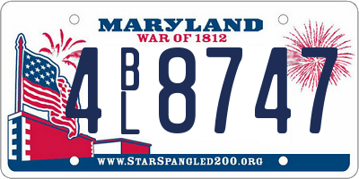 MD license plate 4BL8747