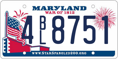 MD license plate 4BL8751