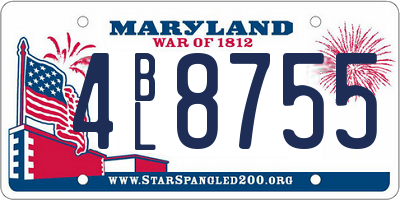 MD license plate 4BL8755