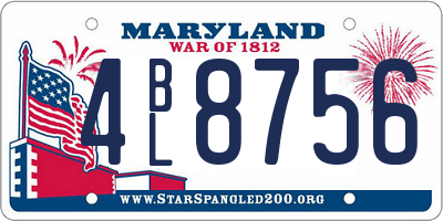MD license plate 4BL8756