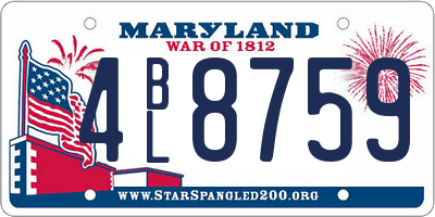 MD license plate 4BL8759