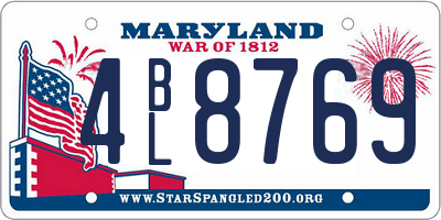 MD license plate 4BL8769