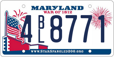 MD license plate 4BL8771