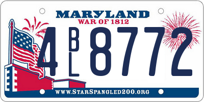 MD license plate 4BL8772