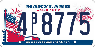 MD license plate 4BL8775