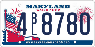 MD license plate 4BL8780