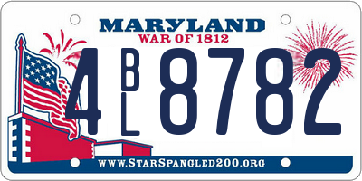MD license plate 4BL8782