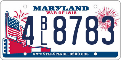 MD license plate 4BL8783