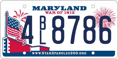 MD license plate 4BL8786