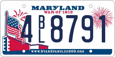 MD license plate 4BL8791