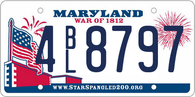 MD license plate 4BL8797