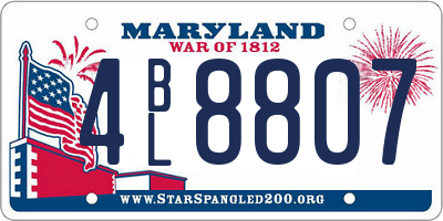 MD license plate 4BL8807