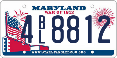 MD license plate 4BL8812