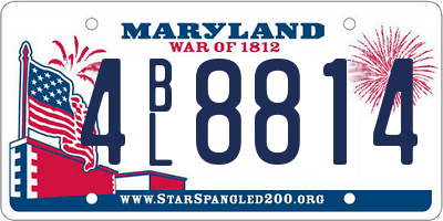 MD license plate 4BL8814
