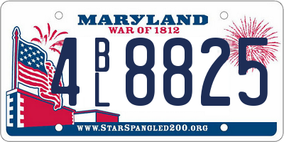 MD license plate 4BL8825