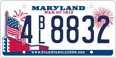 MD license plate 4BL8832