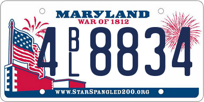 MD license plate 4BL8834