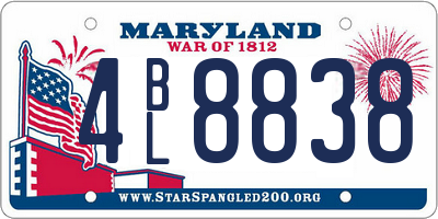 MD license plate 4BL8838