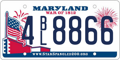 MD license plate 4BL8866