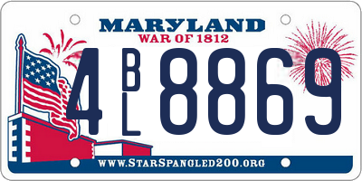 MD license plate 4BL8869