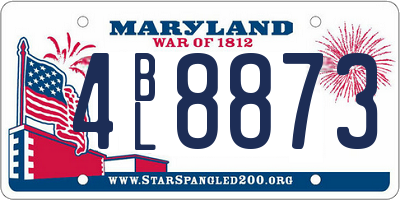 MD license plate 4BL8873