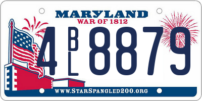 MD license plate 4BL8879