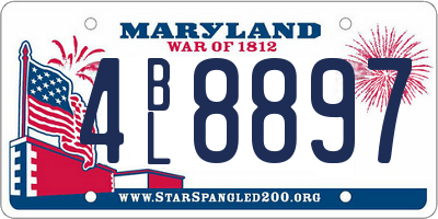 MD license plate 4BL8897