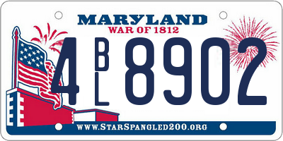 MD license plate 4BL8902