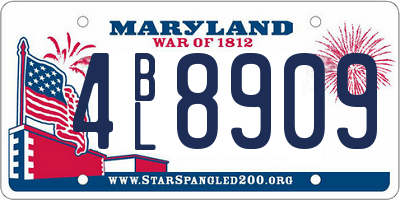 MD license plate 4BL8909