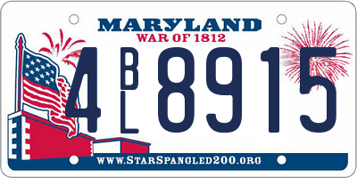MD license plate 4BL8915