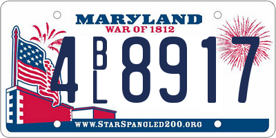 MD license plate 4BL8917