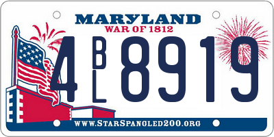 MD license plate 4BL8919