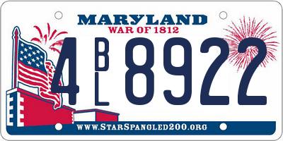 MD license plate 4BL8922