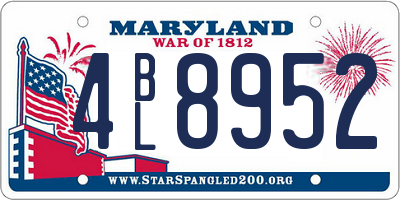 MD license plate 4BL8952