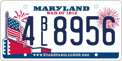 MD license plate 4BL8956