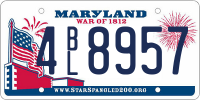 MD license plate 4BL8957