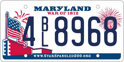 MD license plate 4BL8968