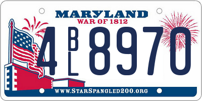 MD license plate 4BL8970