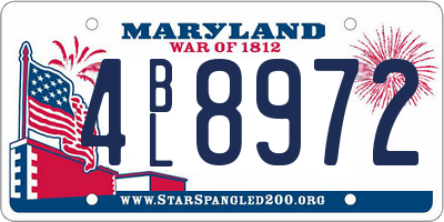 MD license plate 4BL8972