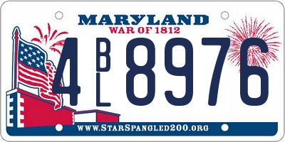 MD license plate 4BL8976