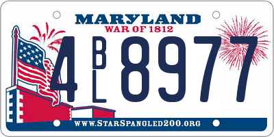 MD license plate 4BL8977