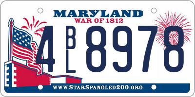 MD license plate 4BL8978